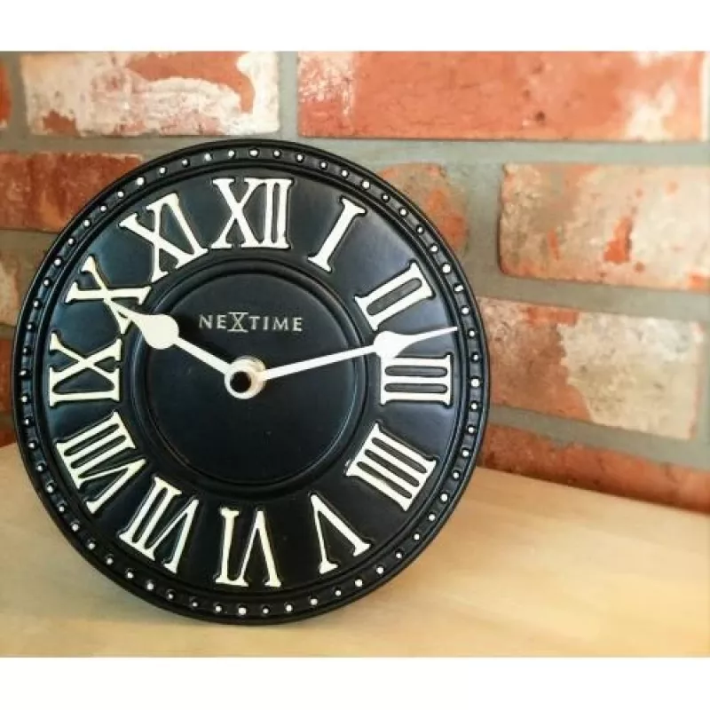 Relógio de parede NeXtime 5187zw London Table, Ø16 cm, preto/branco