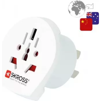 Adaptador de viagem Skross 1.500222-E CA W para AUS/CHINA (1.500222-E)