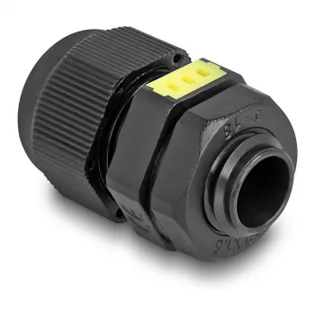 Prensa-cabo M12 DELOCK com ventilação IP68, plástico, preto, 2 unid.