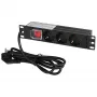 Extralink 10 1U 3 tomadas EU Type PDU de alimentação com interruptor PDU 3-EU