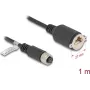 Cabo de rede DeLOCK M12 A-codificado 8 pinos fêmea para conector fêmea RJ45 Cat.5e FTP 1 m preto