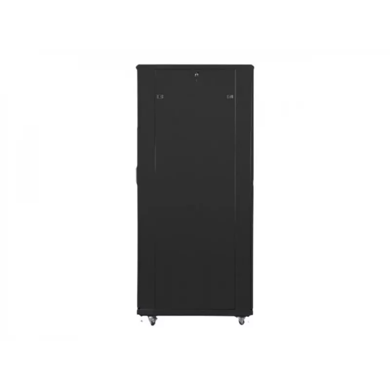 Armário rack Lanberg FF01-8042-23B de chão de 19 polegadas 42U 800x1000 mm, porta de malha perfurada, flat pack, preto