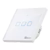 Interruptor de luz inteligente de parede Sonoff T2 EU TX 3 canais Wi‑Fi + RF 433 controlo