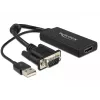 Cabo DeLOCK 0,25 m VGA+USB2.0-A/HDMI