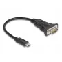 Adaptador DeLOCK USB Type-C para RS-232 D-Sub 9 pinos macho 0,25 m