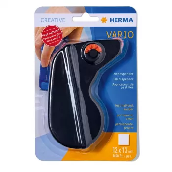 Dispensador para rolos de cola HERMA Vario permanente preto 1000 etiquetas de papel