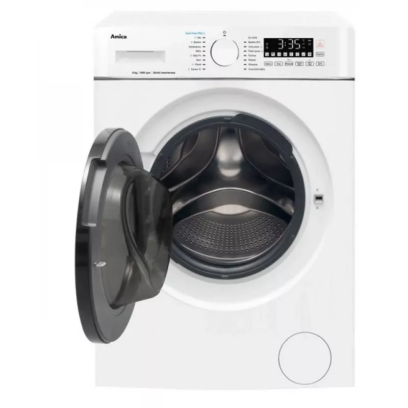Máquina de lavar roupa Amica capacidade 8 kg, classe energética A, 1400 rpm, 16 programas, branco