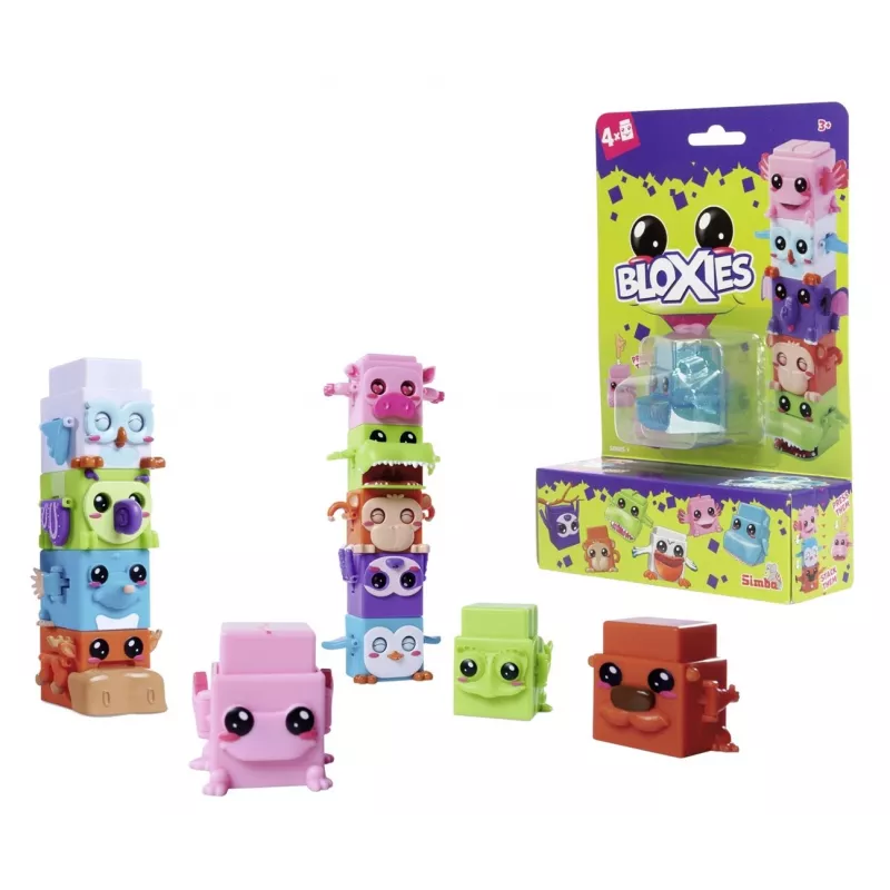 Figuras de brincar Simba-Dickie Bloxies Series 1 pack de 4 figuras sortidas