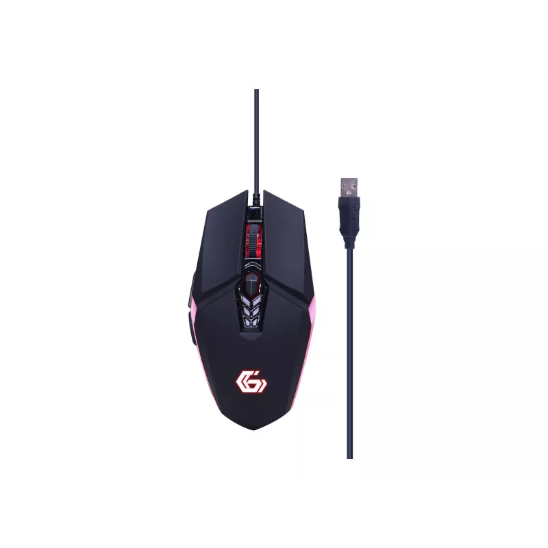 Teclado gaming com rato GEMBIRD GGS-UMGL4-02 — tamanho completo USB QWERTY inglês dos EUA, preto, retroiluminação LED