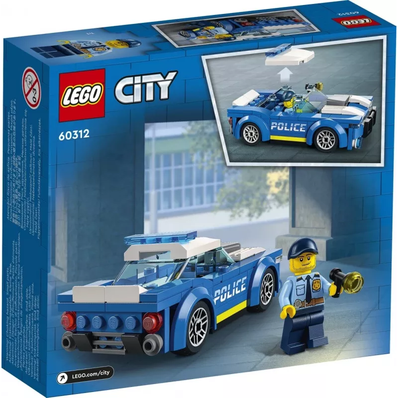 LEGO 60312 City Carro de Polícia brinquedo para crianças a partir dos 5 anos com minifigura de polícia pequena ideia de presente série de aventuras veículo de perseguição conjunto de construção