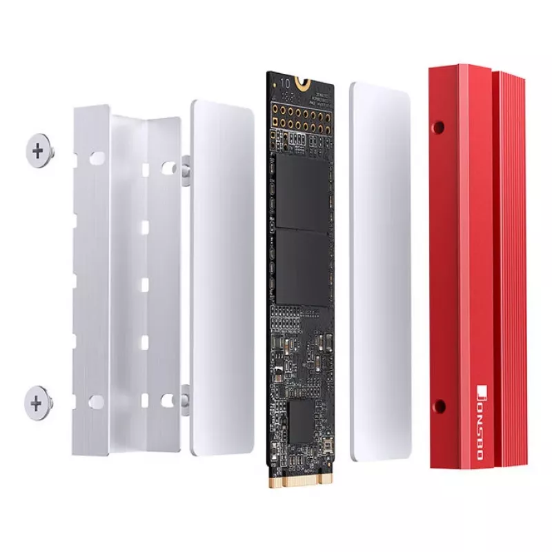 Dissipador para SSD M.2 Jonsbo M.2-6 RED 2280 dissipador passivo para unidades NVMe/SATA 2280