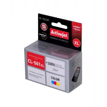 Tinteiro Activejet AC-561NX (substituto para Canon CL-561XL; Supreme; 18 ml; cor: ciano, magenta, amarelo)