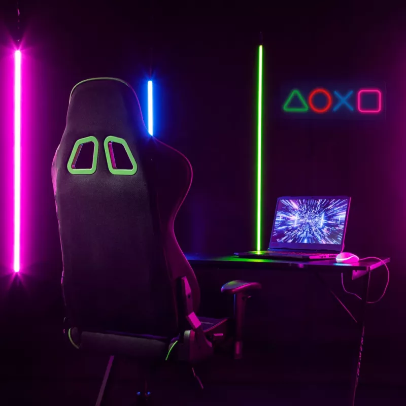 Painel de luz néon para gaming MANTA SNL111MT – símbolos LED decorativos para setup de gaming