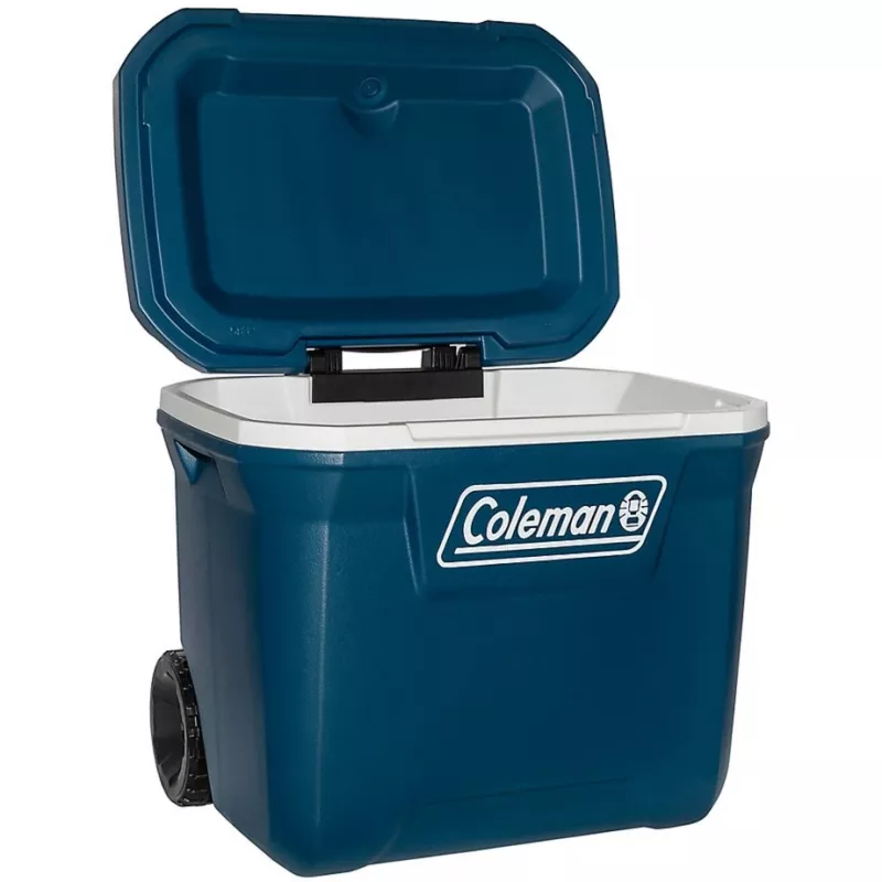 Coleman 50QT Xtreme geleira com rodas, azul, plástico, poliuretano (PU), preto, 47 l, 113 kg