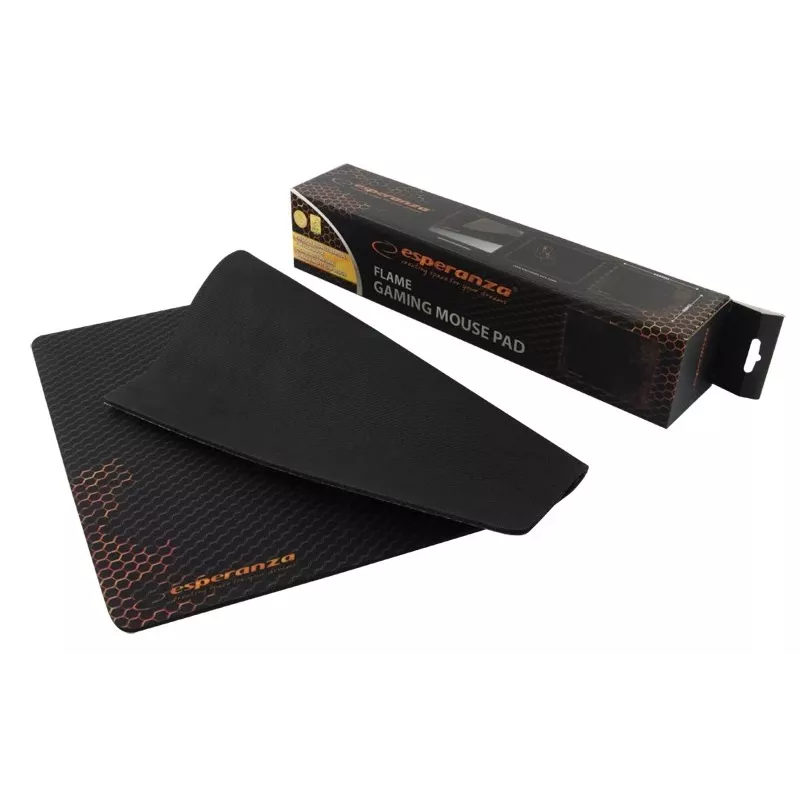 Tapete de rato ESPERANZA EA146R — tapete gaming de borracha 440 × 354 × 4 mm, base antiderrapante, preto/vermelho