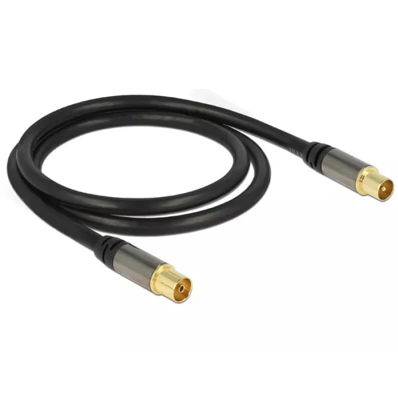Cabo coaxial RG-6/U DeLOCK 88922 1 m IEC preto