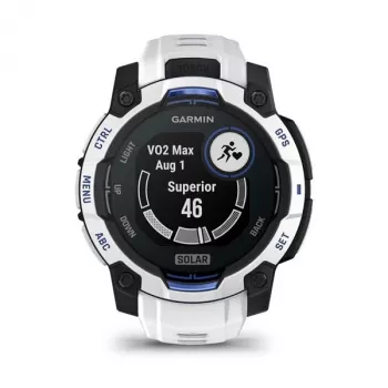 Smartwatch GARMIN Instinct 2 45 mm, MIP 0,9 polegadas (176×176), GPS, solar, bracelete de silicone azul/branco