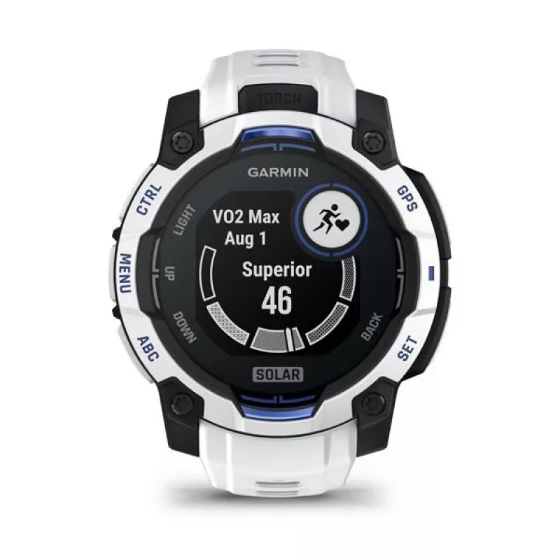 Garmin Instinct 3 Solar smartwatch, 45 mm, Black/Stone White, bracelete de silicone (010-02934-03)