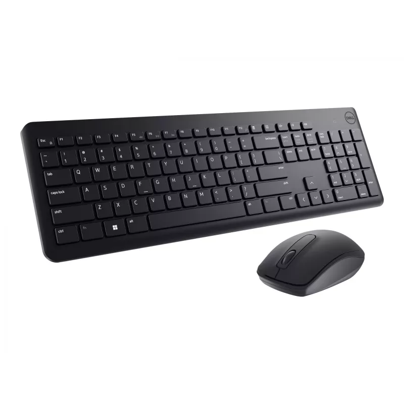 DELL teclado e rato - KM3322W - Ucraniano (QWERTY), Tamanho completo (100 %), Sem fios, RF Wireless, QWERTY, Preto, rato incluído