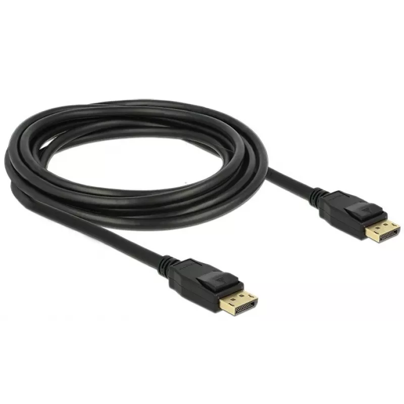Delock - Cabo DisplayPort - DisplayPort (M) para DisplayPort (M) - 3 m - com bloqueio - preto