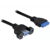 Cabo USB 3.0 F/F DeLOCK 83118 0,5m preto