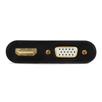 Adaptador HDMI para VGA GEMBIRD A-HDMIM-HDMIFVGAF-01, ficha HDMI para saída VGA, 0,15 m, preto