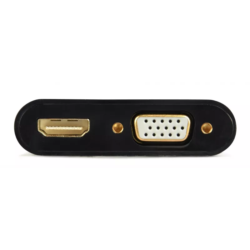 Gembird A-HDMIM-HDMIFVGAF-01 adaptador HDMI macho para HDMI fêmea + VGA fêmea com áudio e porta de alimentação