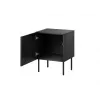Mesa de cabeceira Cama Meble SIENA conjunto de 2, 44,5×40×59 cm, preto mate, MDF e aglomerado