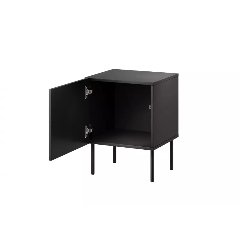 Mesa de cabeceira Cama Meble SIENA conjunto de 2, 44,5×40×59 cm, preto mate, MDF e aglomerado