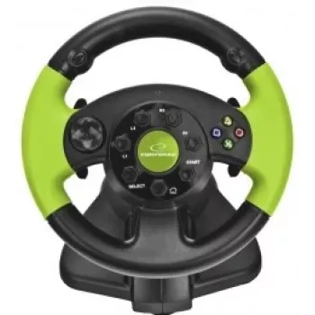 Comando de jogos com fios ESPERANZA EG104 para PlayStation 3 e Xbox 360, Preto/Verde