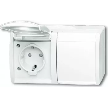 BUSCH JAEGER 2084-0-0723 - CEE 7/3 - 2P+E - branco - IP44 - 250 V - 16 A