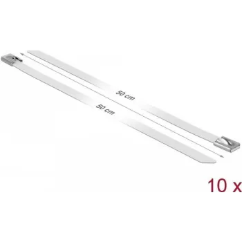 Abraçadeira de cabos DeLOCK 18824 aço inoxidável branco 500mm 10 unid.