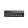 D-Link DMS-108P/E switch de secretária não gerido de 8 portas 2,5G com PoE+ (230 W)