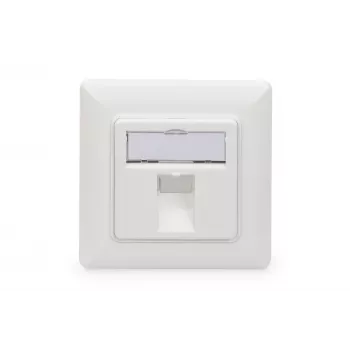 Digitus | Placa de parede para módulos Keystone, tipo alemão, placa central 50x50 mm, moldura 80x80 mm | DN-93811