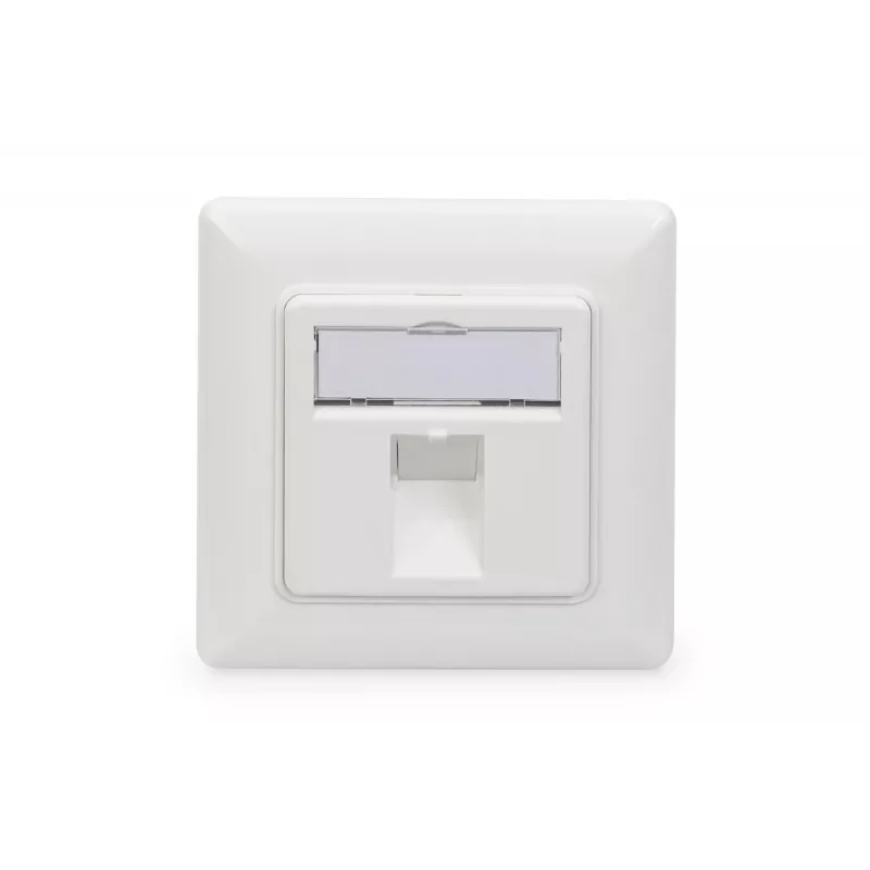 Digitus | Placa de parede para módulos Keystone, tipo alemão, placa central 50x50 mm, moldura 80x80 mm | DN-93811