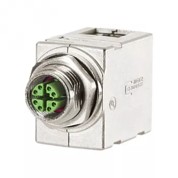 METZ CONNECT - Ligação de rede - M12 de 8 pinos (M) angular para RJ-45 (F) - blindado - CAT 6a - IEEE 802,3an - semelhante a metal (MWN911A415)