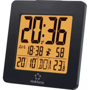 Despertador com rádio renkforce 4161c12 preto alarmes 2 (1383425)