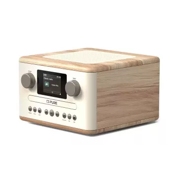 Pure Classic C-D4 Rádio digital branco/carvalho DAB+ FM rádio internet Bluetooth 15W