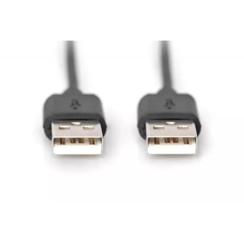 Cabo de ligação USB Assmann, Type-A M/M, 3,0 m, compatível com USB 2.0, UL, preto (AK-300100-030-S)
