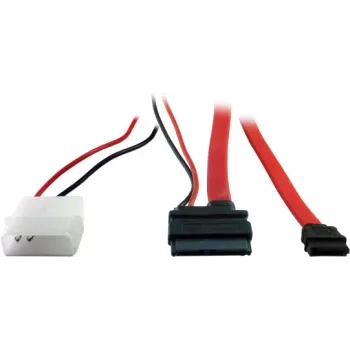 Inter-Tech - Adaptador SATA - Slimline SATA para alimentação interna, 4 pinos, SATA - 15 cm - vermelho (88885323)