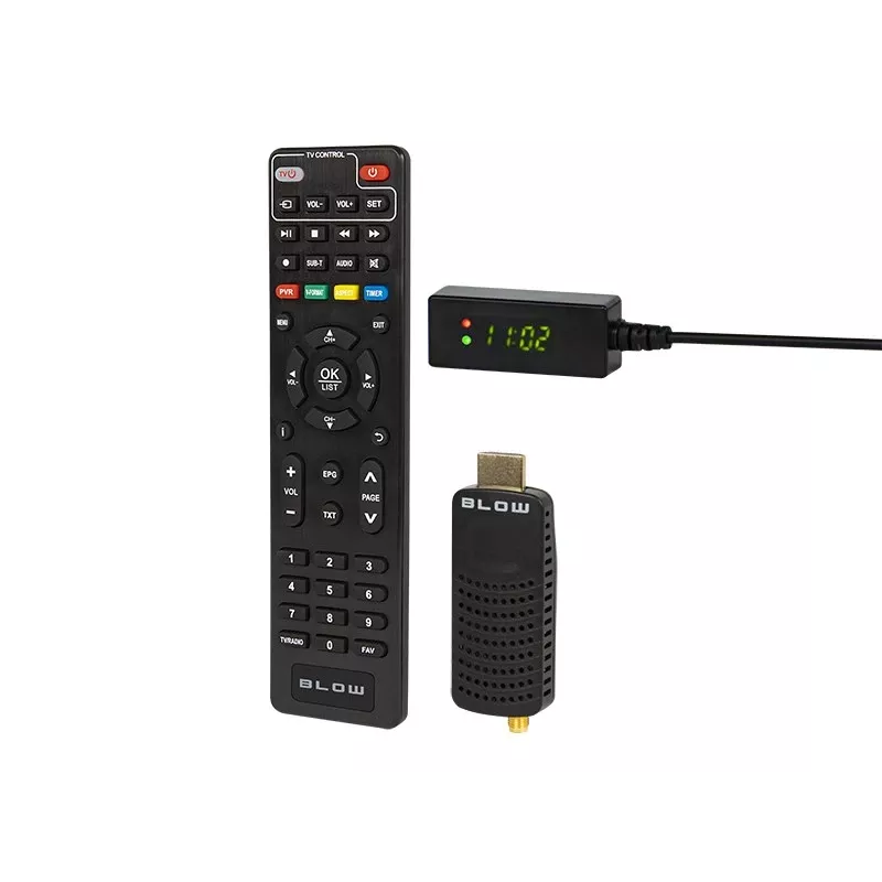 Sintonizador DVB-T2 BLOW 7000FHD MINI H.265 – recetor de TV terrestre compacto, HDMI, USB, S/PDIF, áudio L/R, teletexto