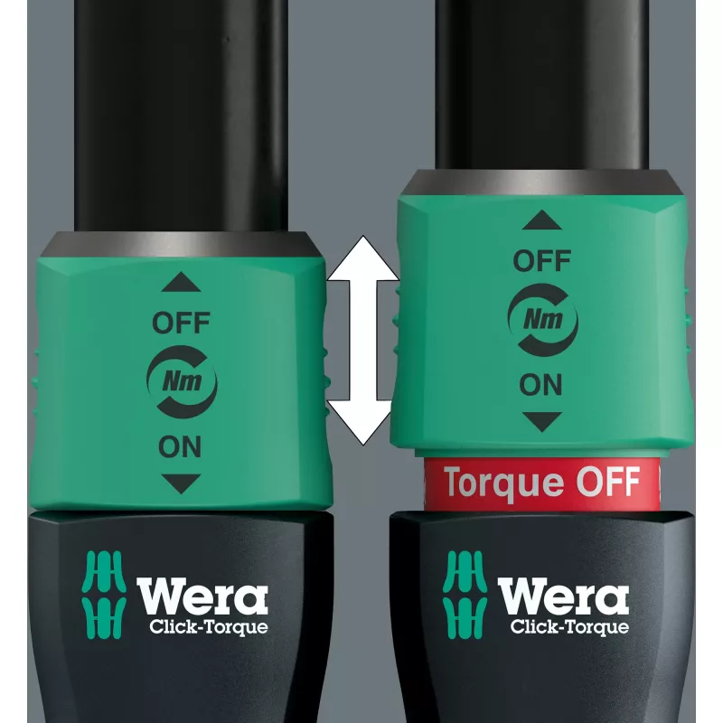 Wera Click-Torque Lock C3 05075692001 chave dinamométrica com roquete reversível, 1/2 polegada, 40–200 Nm, preto/verde