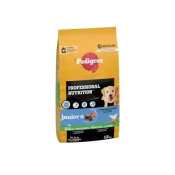Comida seca para cães Pedigree Professional Nutrition Junior — aves e legumes, raças médias e grandes, 12 kg, 25% proteína, 10% gordura