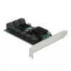 Placa DeLOCK 16 portas SATA PCI Express x4 6 Gbit/s verde cinzento