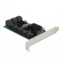 Placa DeLOCK 16 portas SATA PCI Express x4 6 Gbit/s verde cinzento