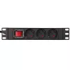 Extralink 10 1U 3 tomadas EU Type PDU de alimentação com interruptor PDU 3-EU