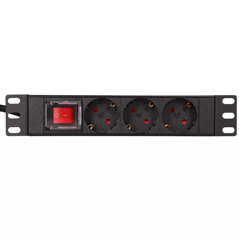 Extralink 10 1U 3 tomadas EU Type PDU de alimentação com interruptor PDU 3-EU