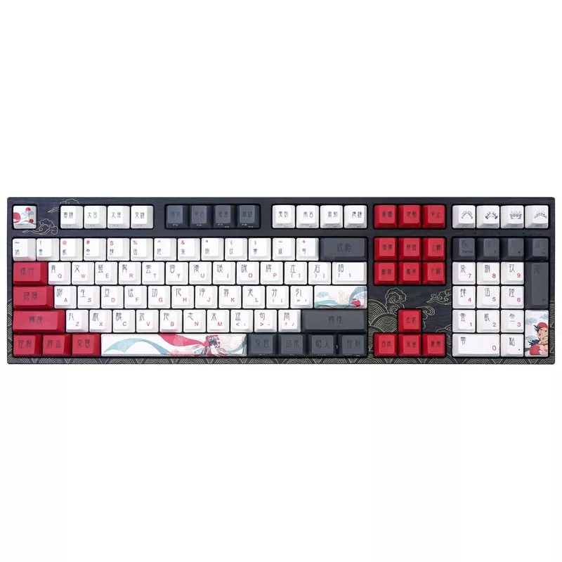 Teclado gaming mecânico Triton Varmilo VEA108 Beijing Opera, interruptores MX Brown, LED branco, layout US