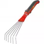 Ancinho de jardim Sourcing LD-M/ZM 015 — dentes de aço, vermelho, tamanho médio