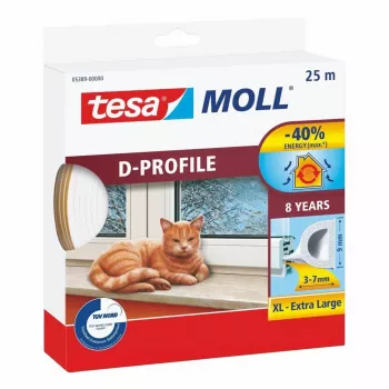 Fita de vedação de borracha Tesa perfil D H0538900 para fendas de 3–7 mm, 0,009 x 25 m